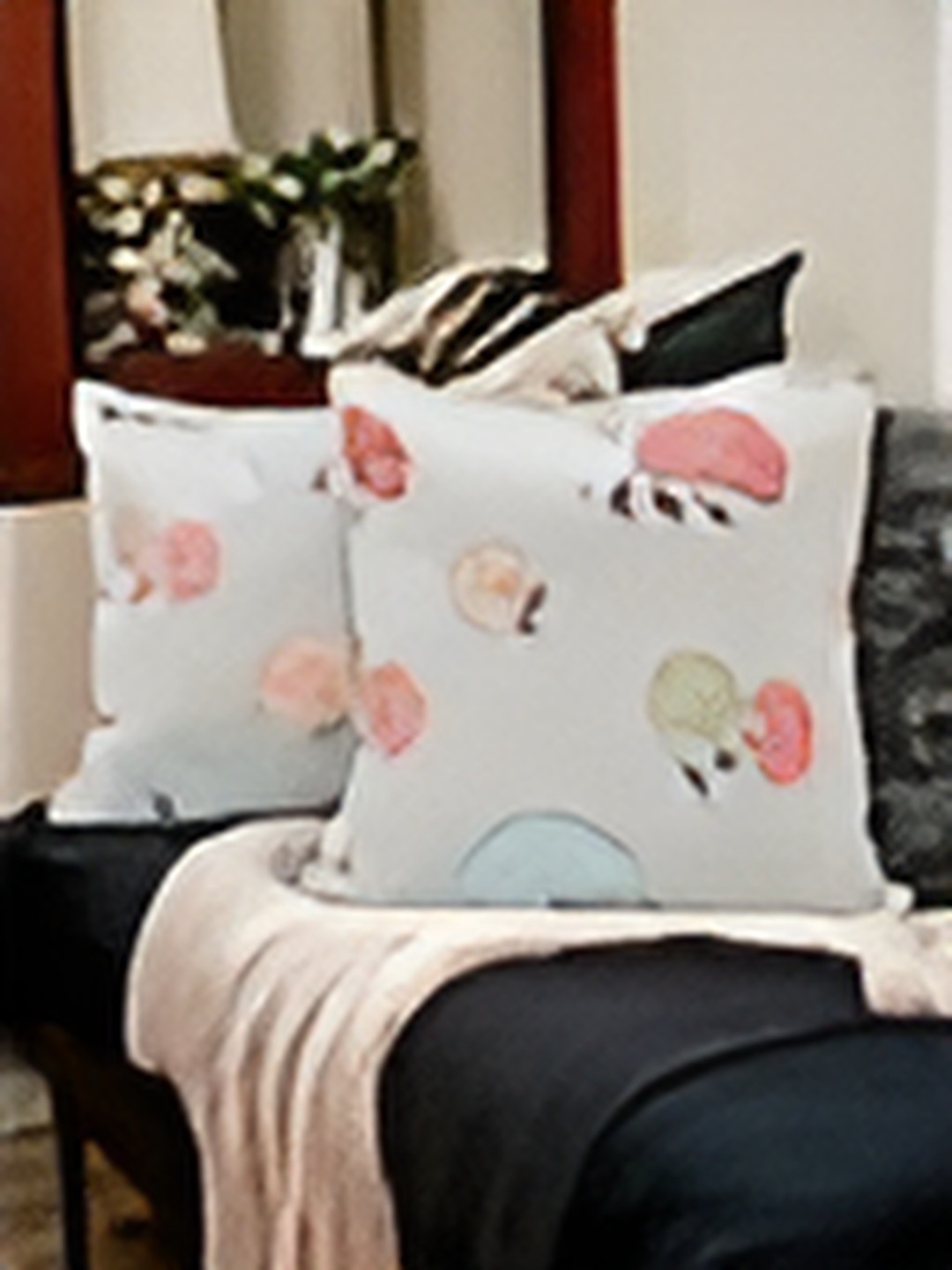 

CASA-NEST Grey Abstract Printed Cushion Covers