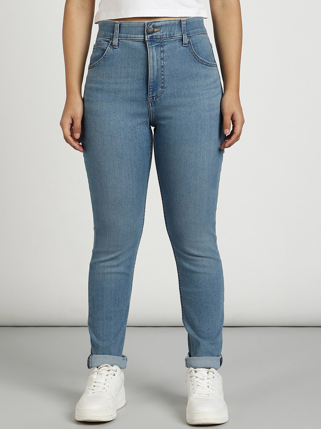 

Lee Women Skinny Fit High-Rise Clean Look Stretchable Jeans, Blue