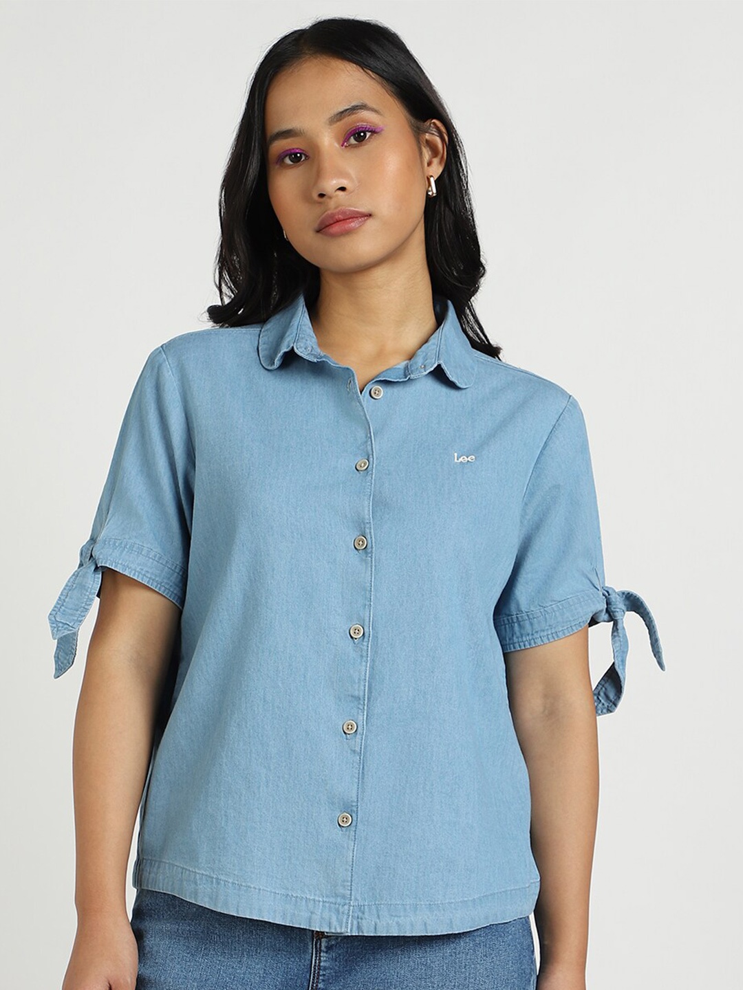 

Lee Regular Fit Cotton Relaxed Opaque Casual Shirt, Blue