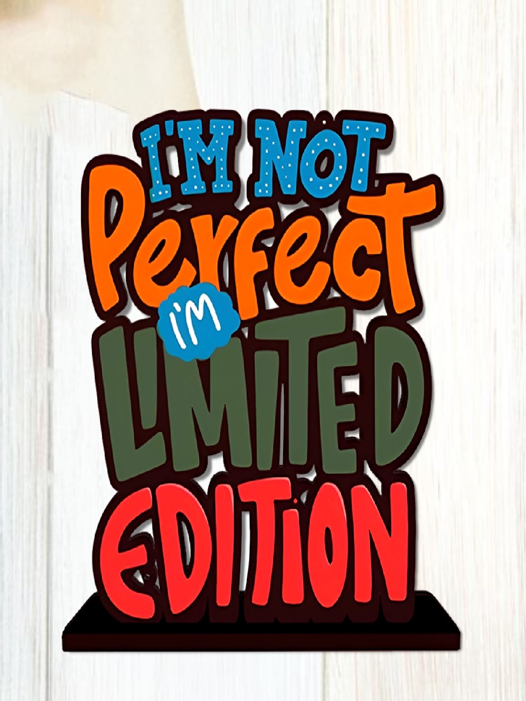 

Phirki Studio Green & Blue Positive Quote Wooden Desk Showpiece