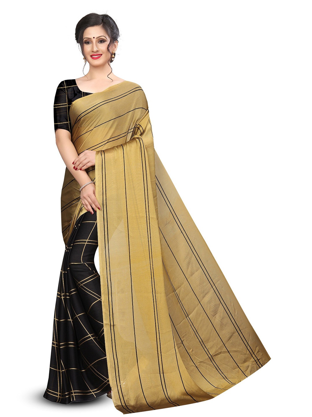 

KALINI Striped Silk Cotton Narayan Peth Saree, Yellow