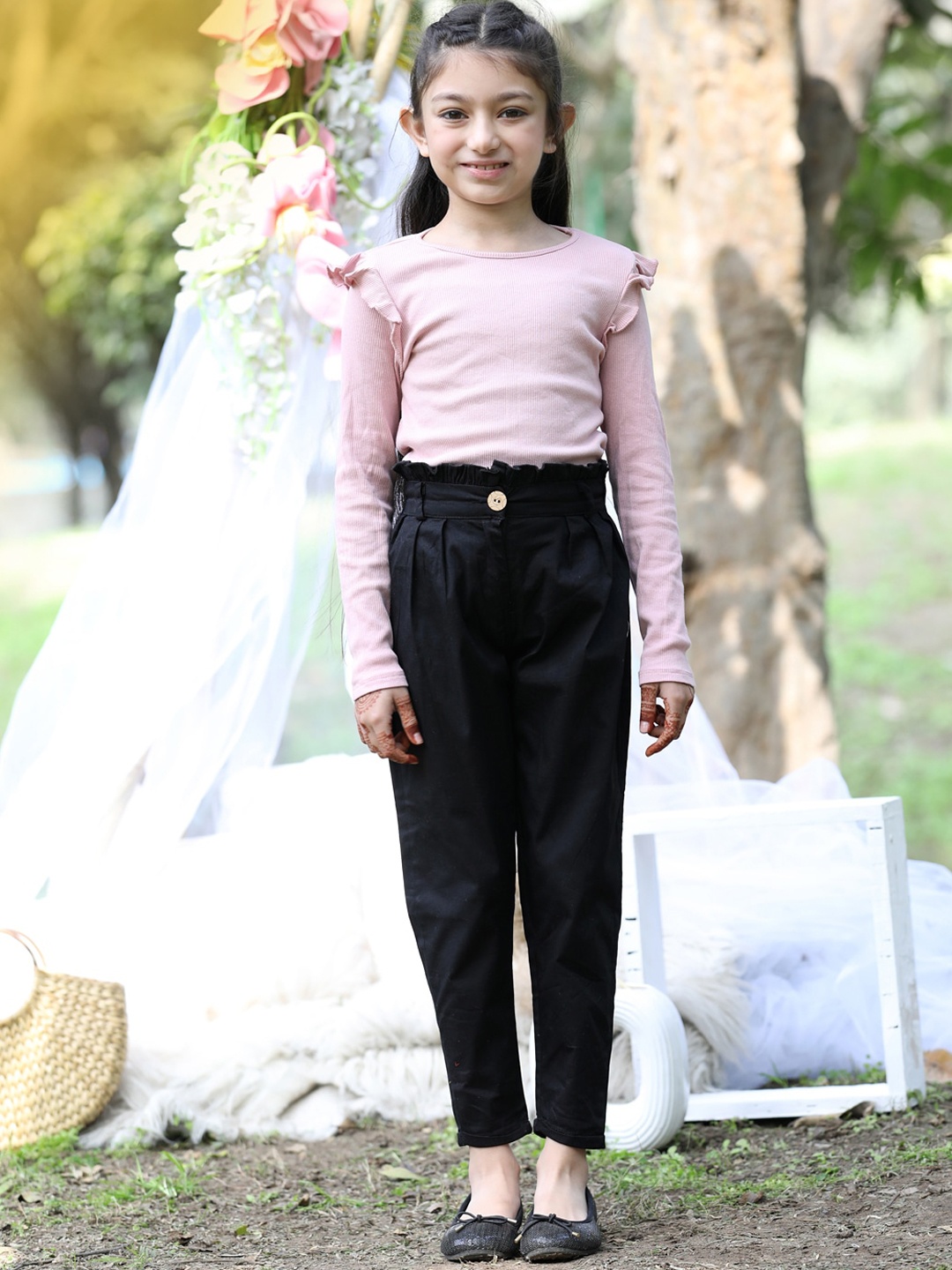 

Cutiekins Girls High-Rise Pleated Trouser, Black