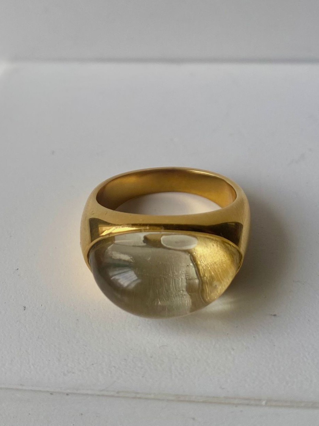 

Inaya 18kT Gold-Plated Stainless Steel Stone-Studded Finger Ring