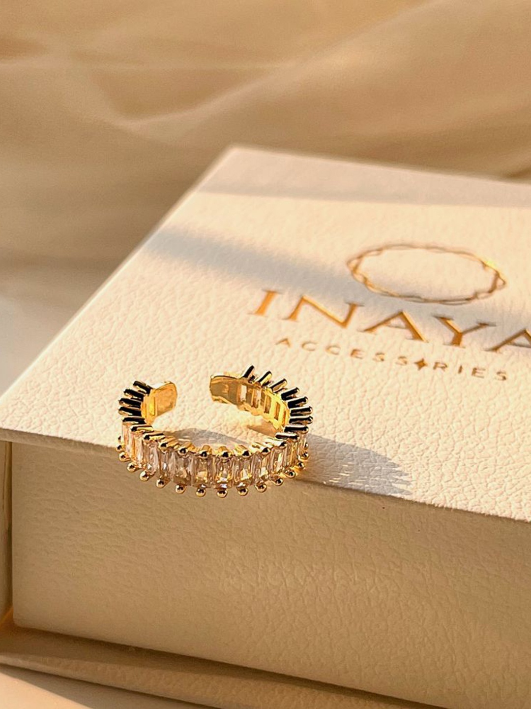 

Inaya 18kt Gold-plated Cubic Zirconia Adjustable Ring