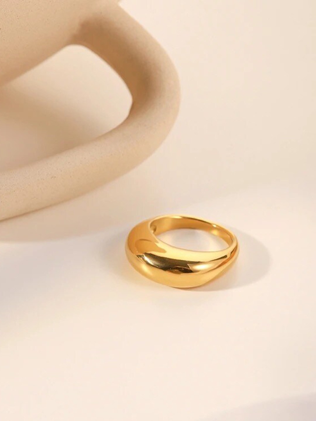 

Inaya 18kt Gold Plated Stainless Steel Finger Ring