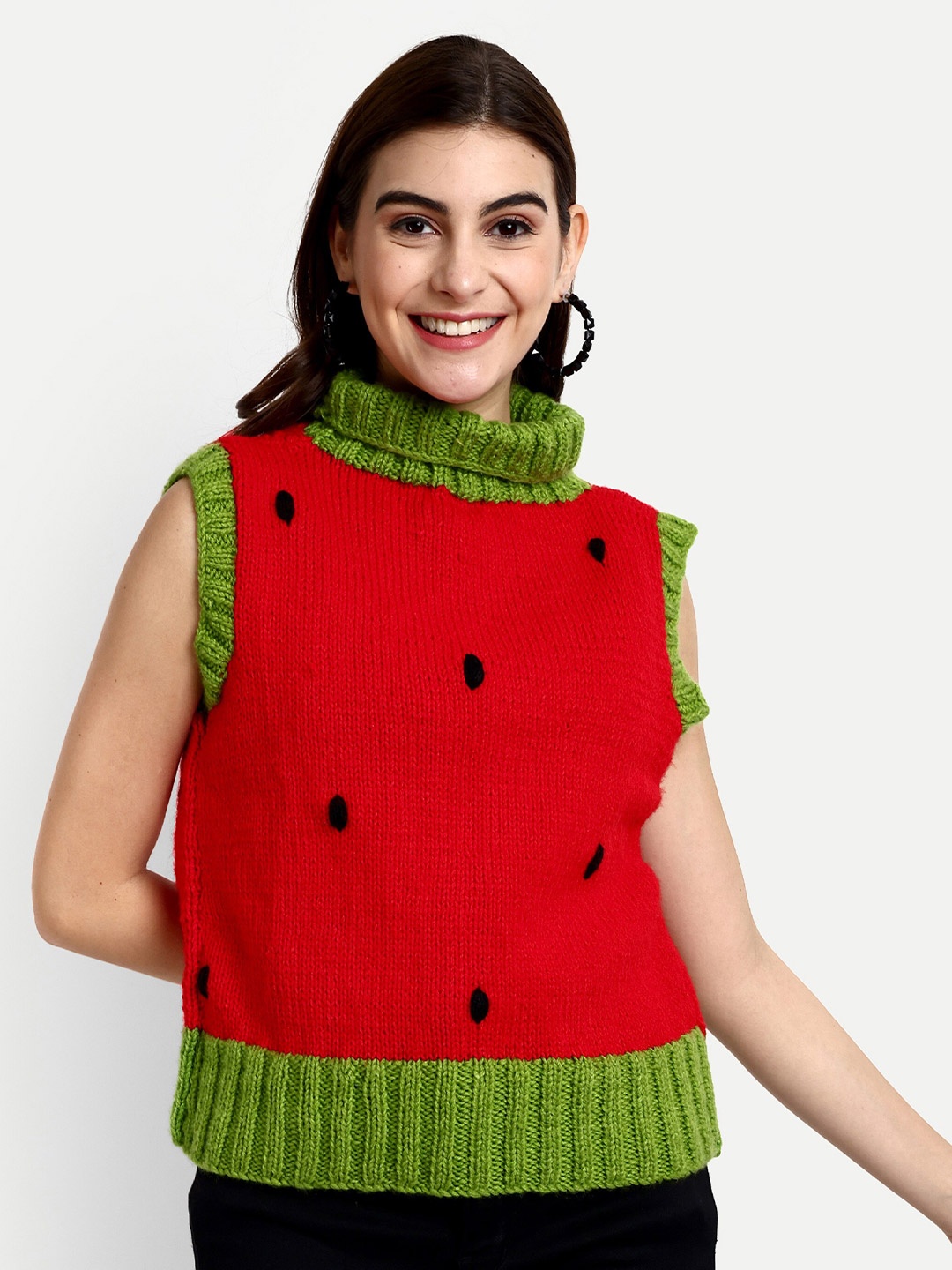 

WINDROP SOLUTIONS Women Ribbed Sweater Vest, Red