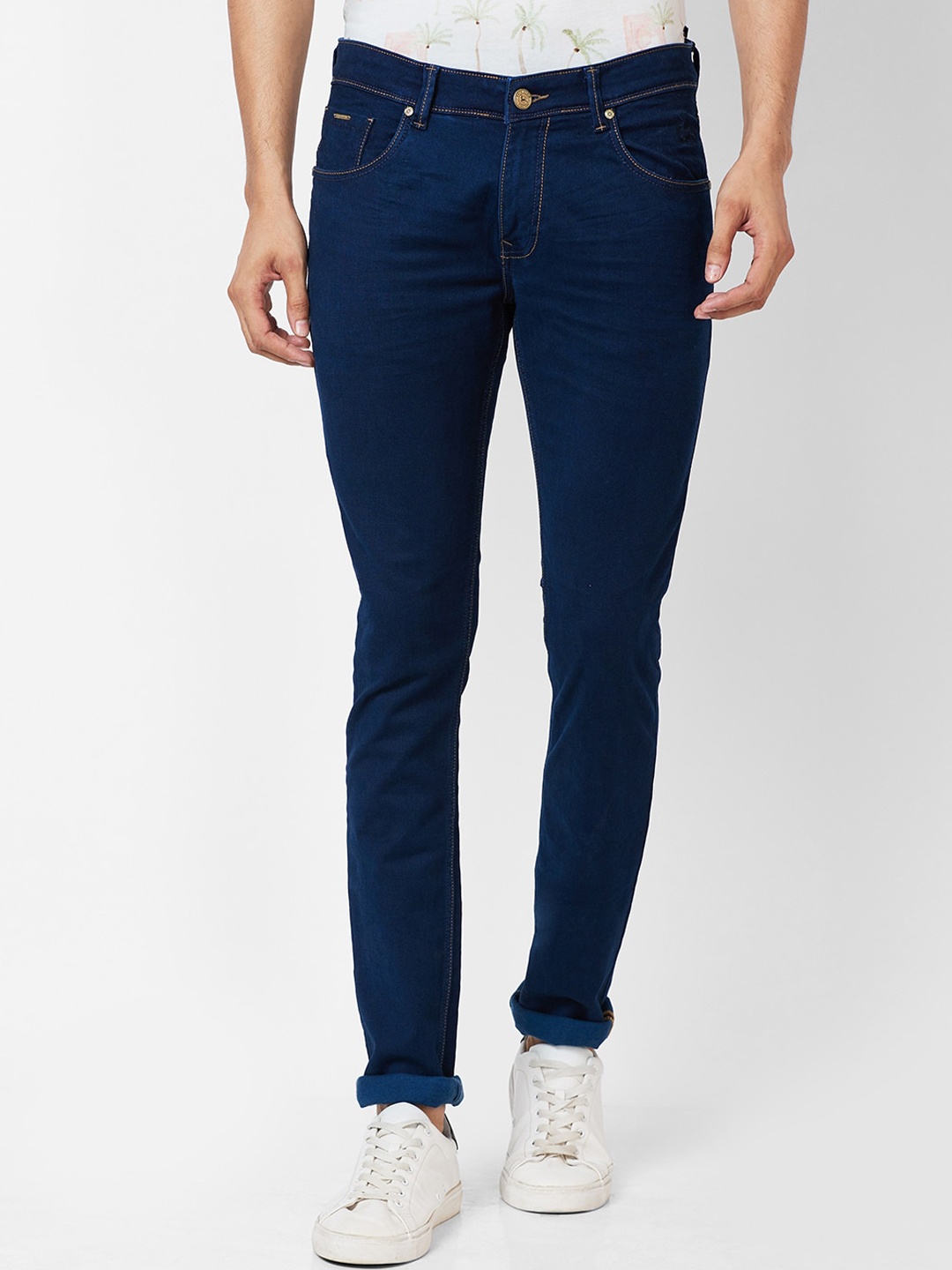 

Parx Men Skinny Fit Low-Rise Clean Look Jeans, Blue