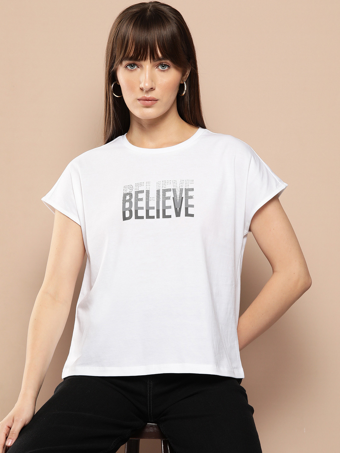 

Chemistry Women Typography Printed T-shirt, White