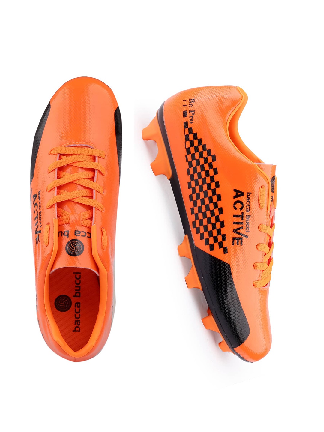 

bacca bucci Men Football Non-Marking Sports Shoes, Orange