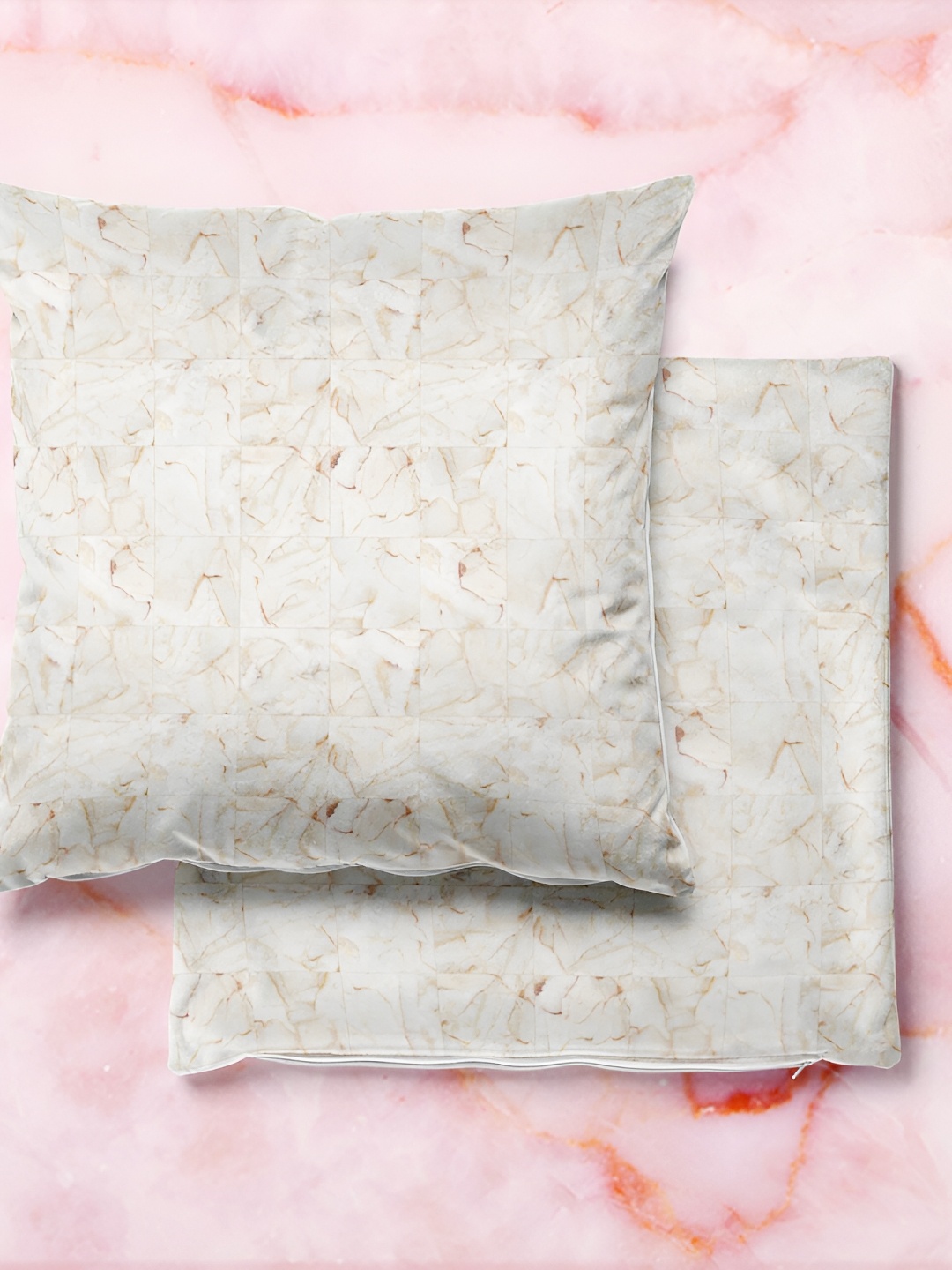 

ArtzFolio White & Brown 5 Pieces Abstract Printed Velvet Square Cushion Covers