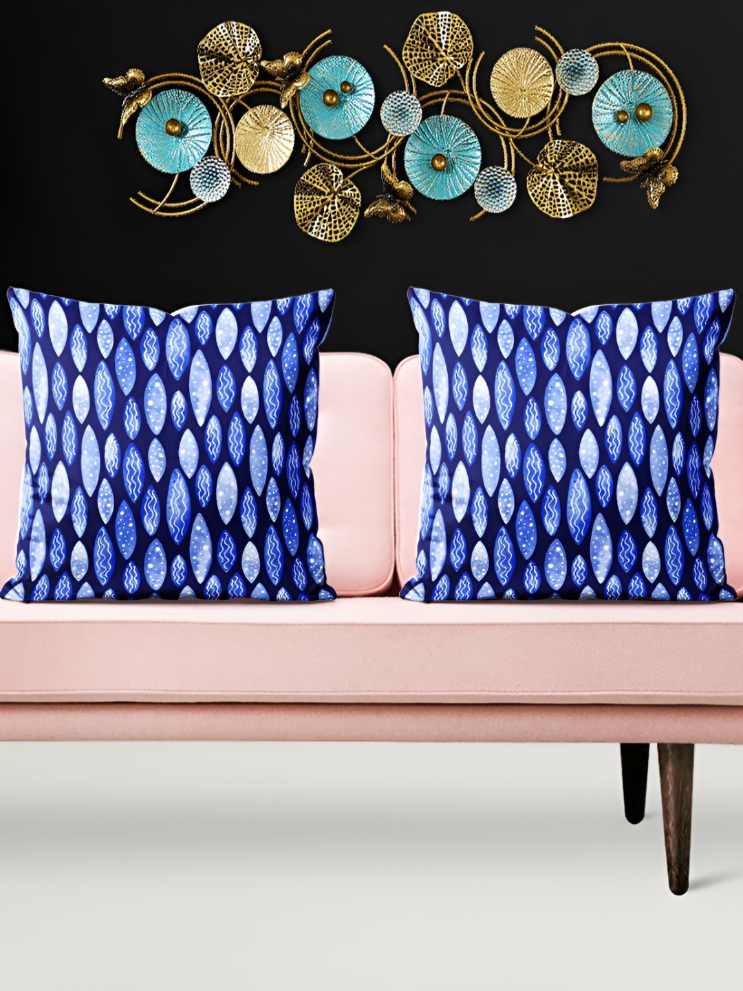 

ArtzFolio Blue & White 5Pcs Abstract Square Cushion Covers