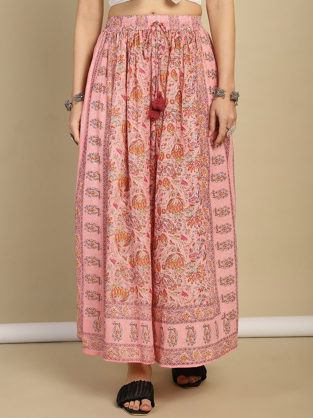 

Prakrti Floral Printed Pure Cotton Maxi Skirts, Pink