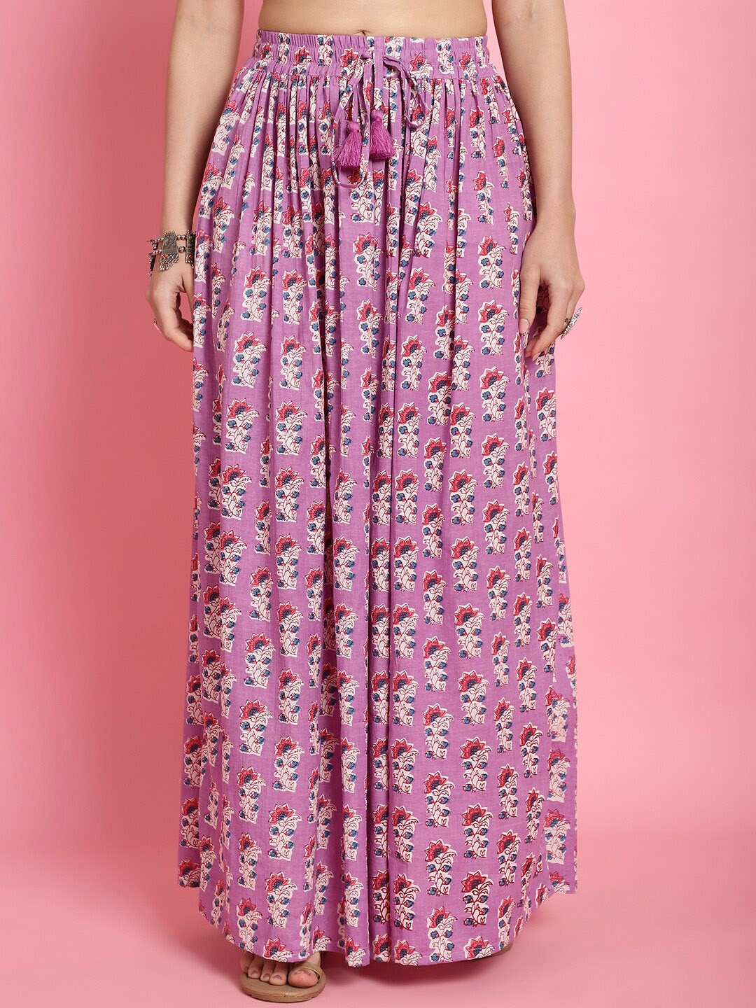 

Prakrti Printed Pure Cotton Flared Maxi Skirt, Lavender