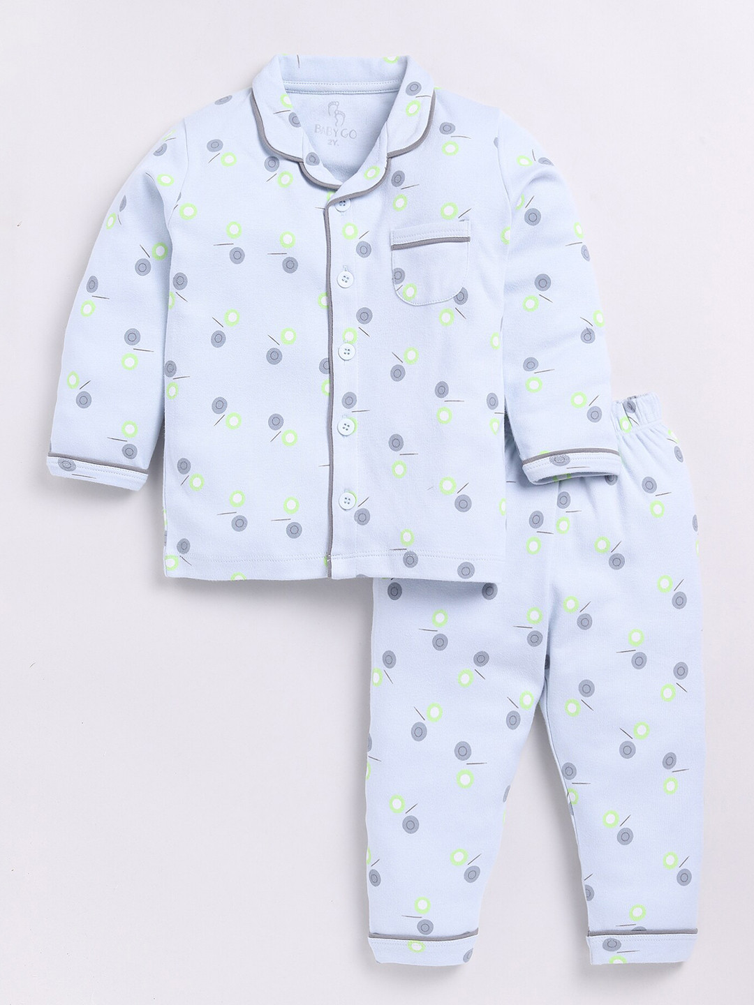 

BABY GO Girls Printed T-shirt with Pyjamas, Blue