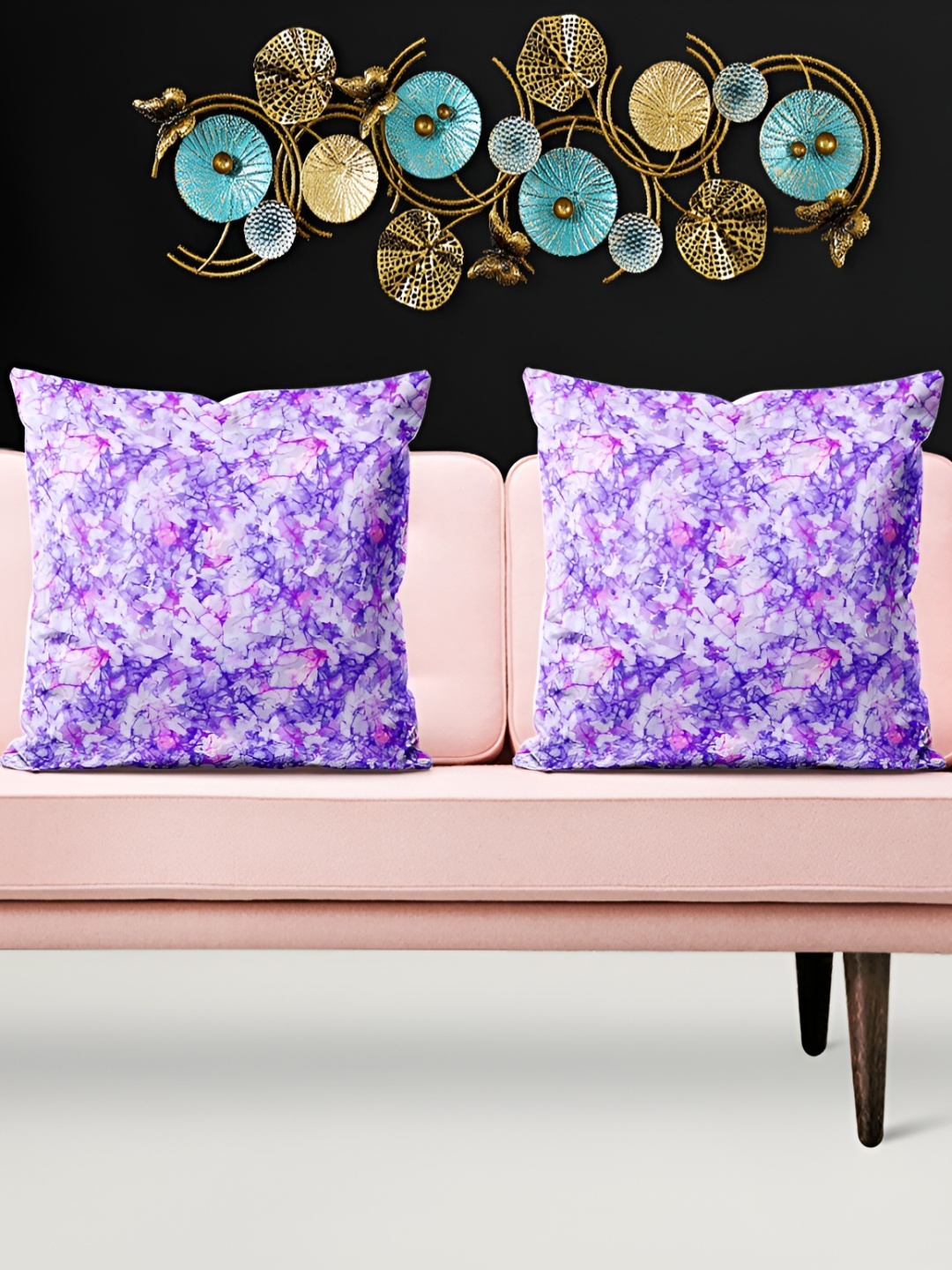 

ArtzFolio Purple & White 5 Pieces Abstract Printed Square Cushion Covers