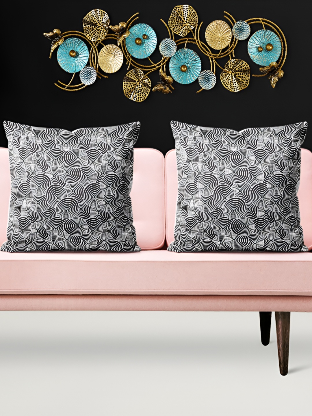 

ArtzFolio Grey Black 5 Pieces Velvet Square Cushion Covers