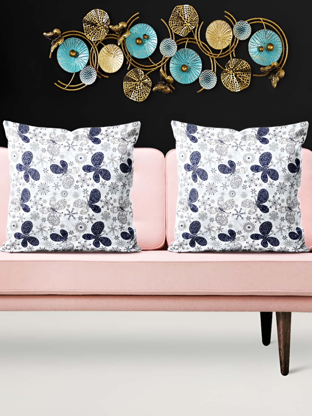 

ArtzFolio White & Black Printed 5 Pieces Square Cushion Covers