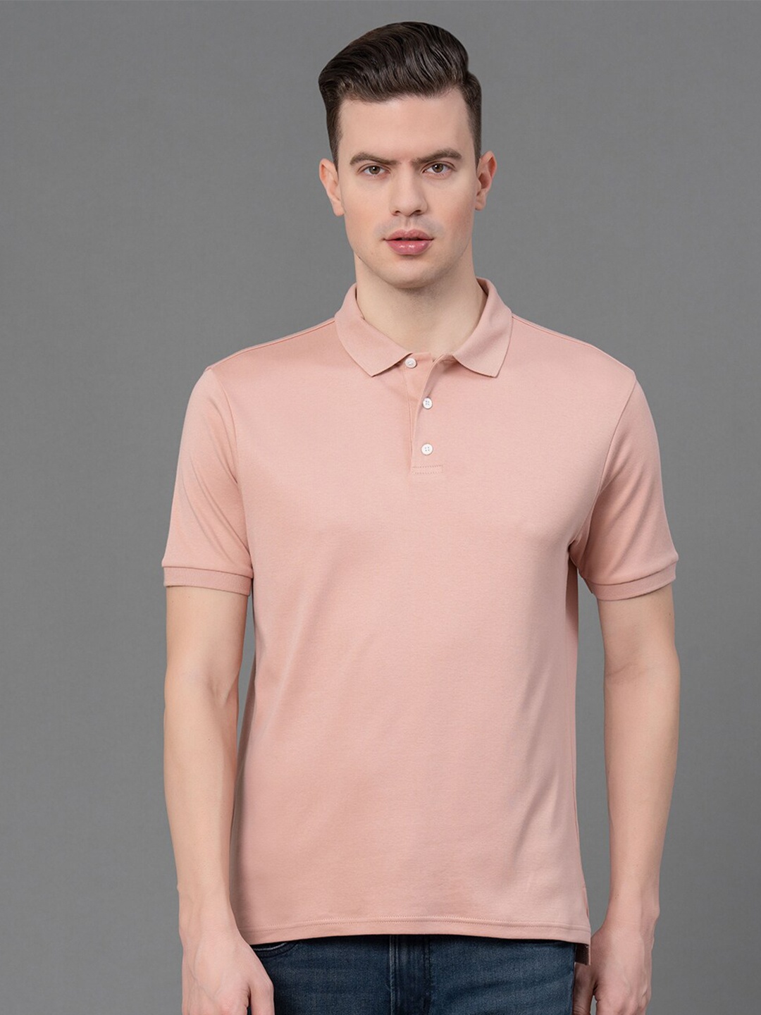 

Red Tape Polo Collar Pure Cotton T-shirt, Pink