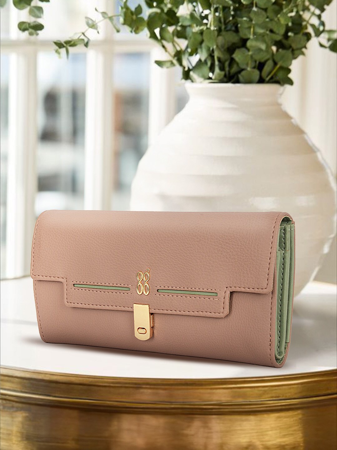

Baggit Women PU Two Fold Wallet, Pink