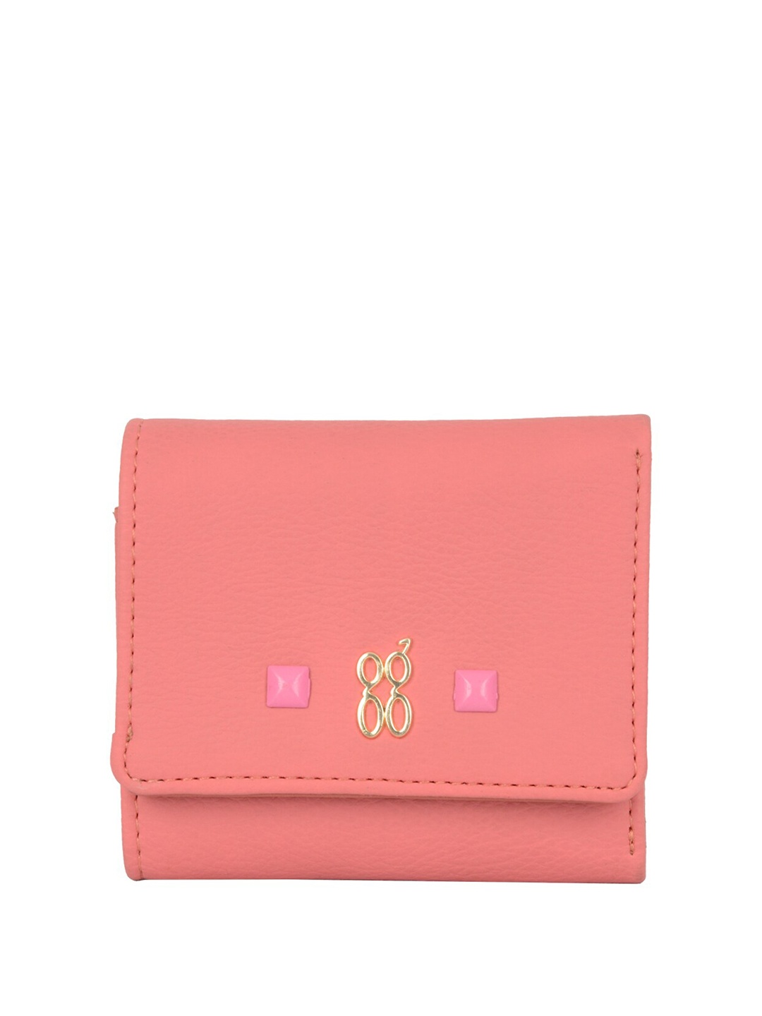 

Baggit Women Textured PU Three Fold Wallet, Pink