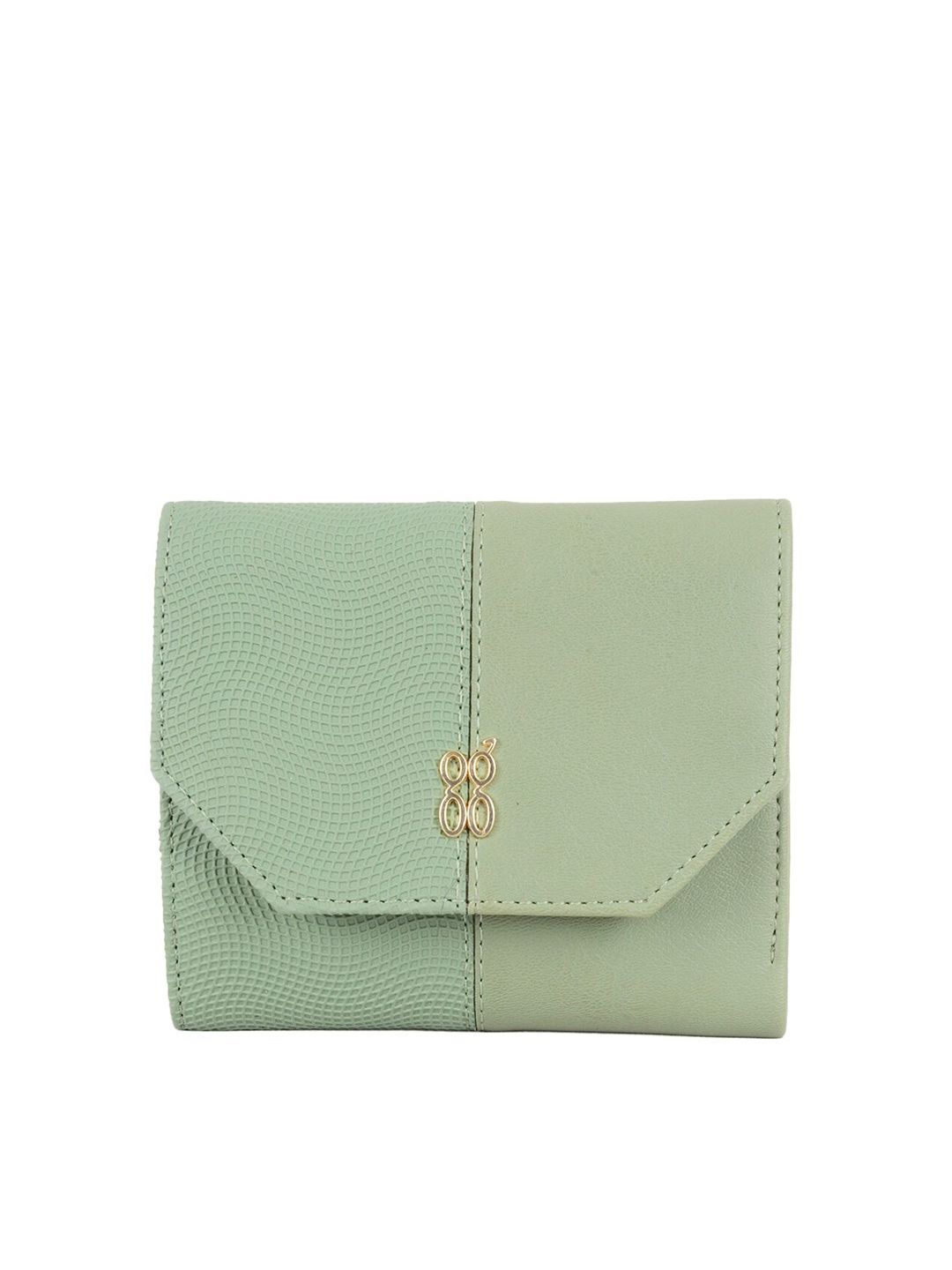 

Baggit Women Colourblocked PU Three Fold Wallet, Green