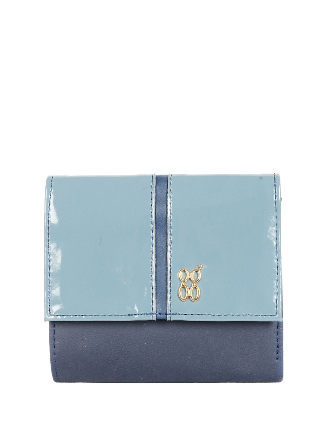 

Baggit Women Colourblocked PU Three Fold Wallet, Blue