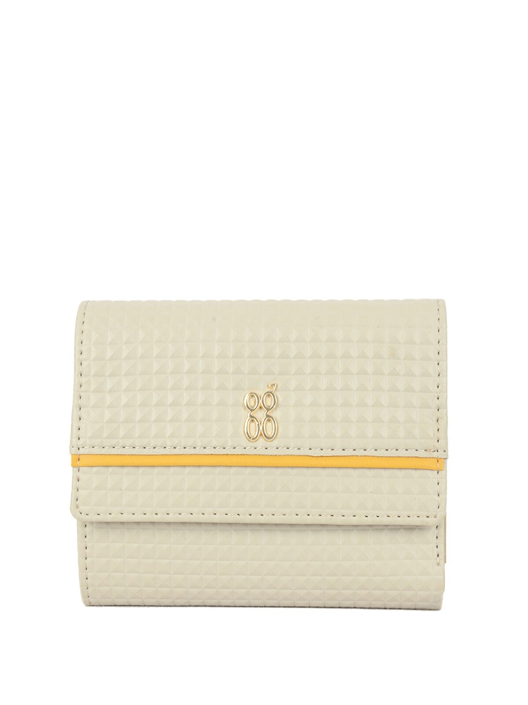 

Baggit Women Textured PU Three Fold Wallet, Beige