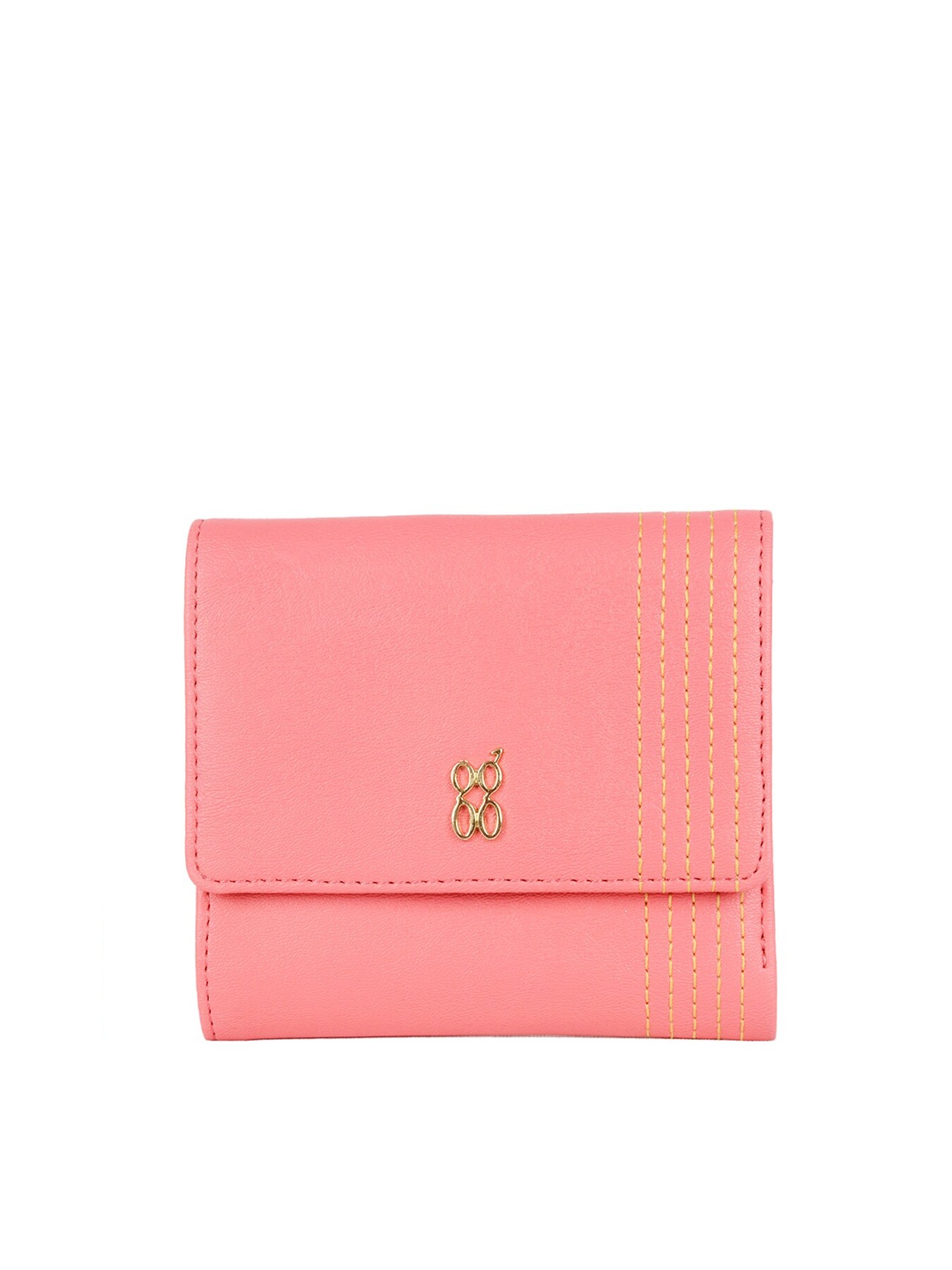 

Baggit Women PU Three Fold Wallet, Pink