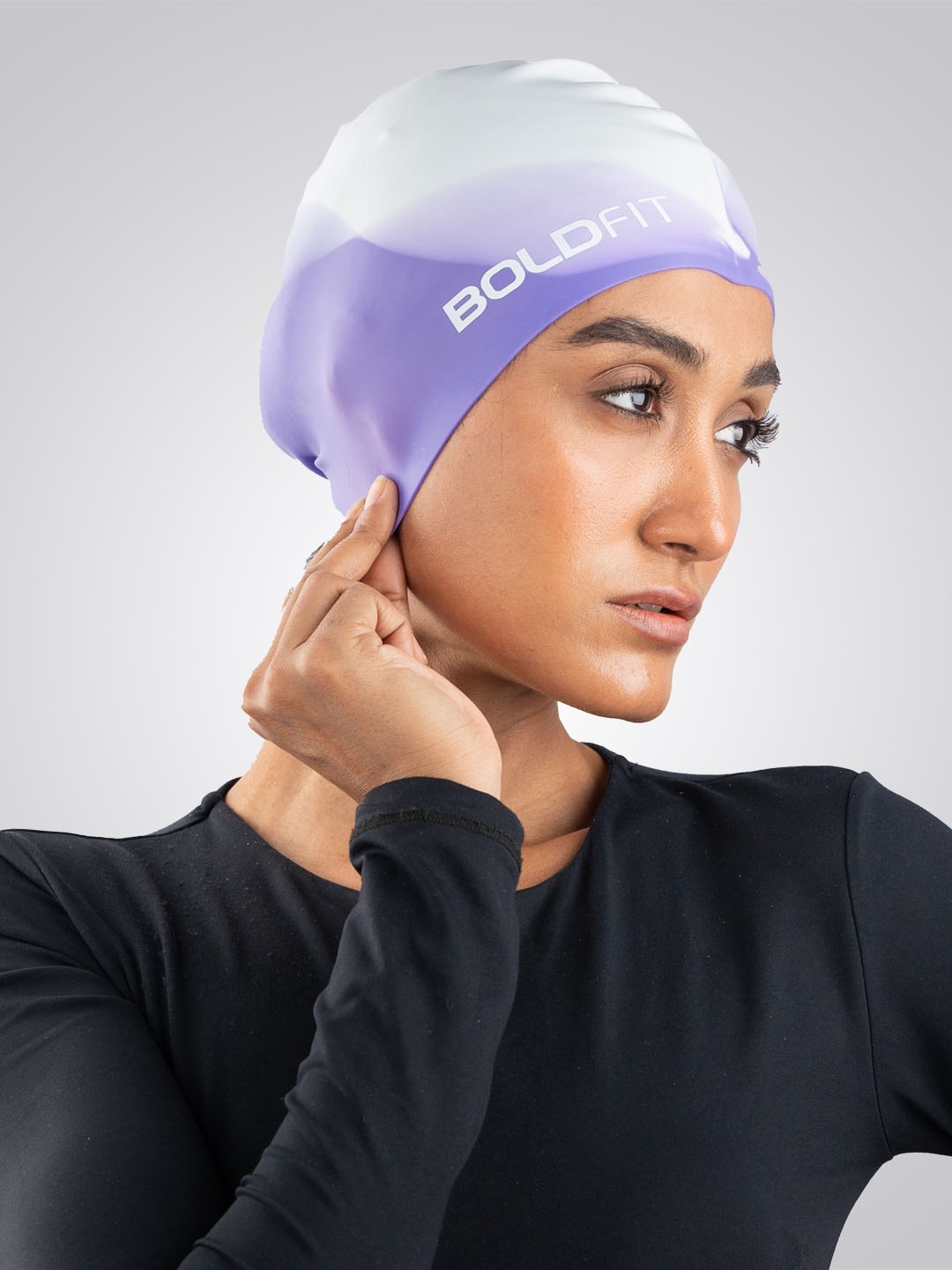 

BOLDFIT Unisex Easy Fit Swim Head Cap, Purple