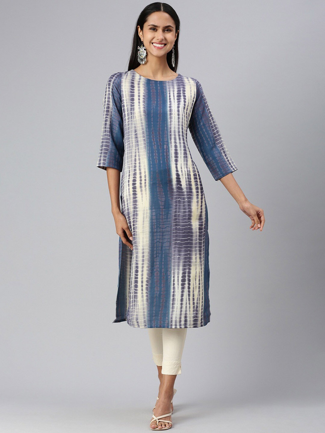 

KALINI Tie & Dye Straight Kurta, Teal