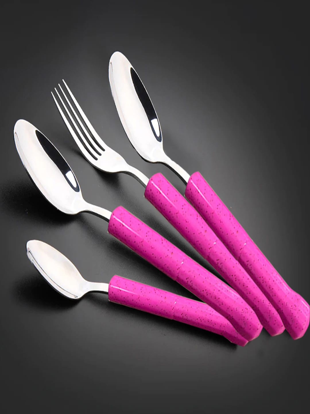 

TROOZY 24Pcs Silver Marble-Pink Cutlery Set, Purple