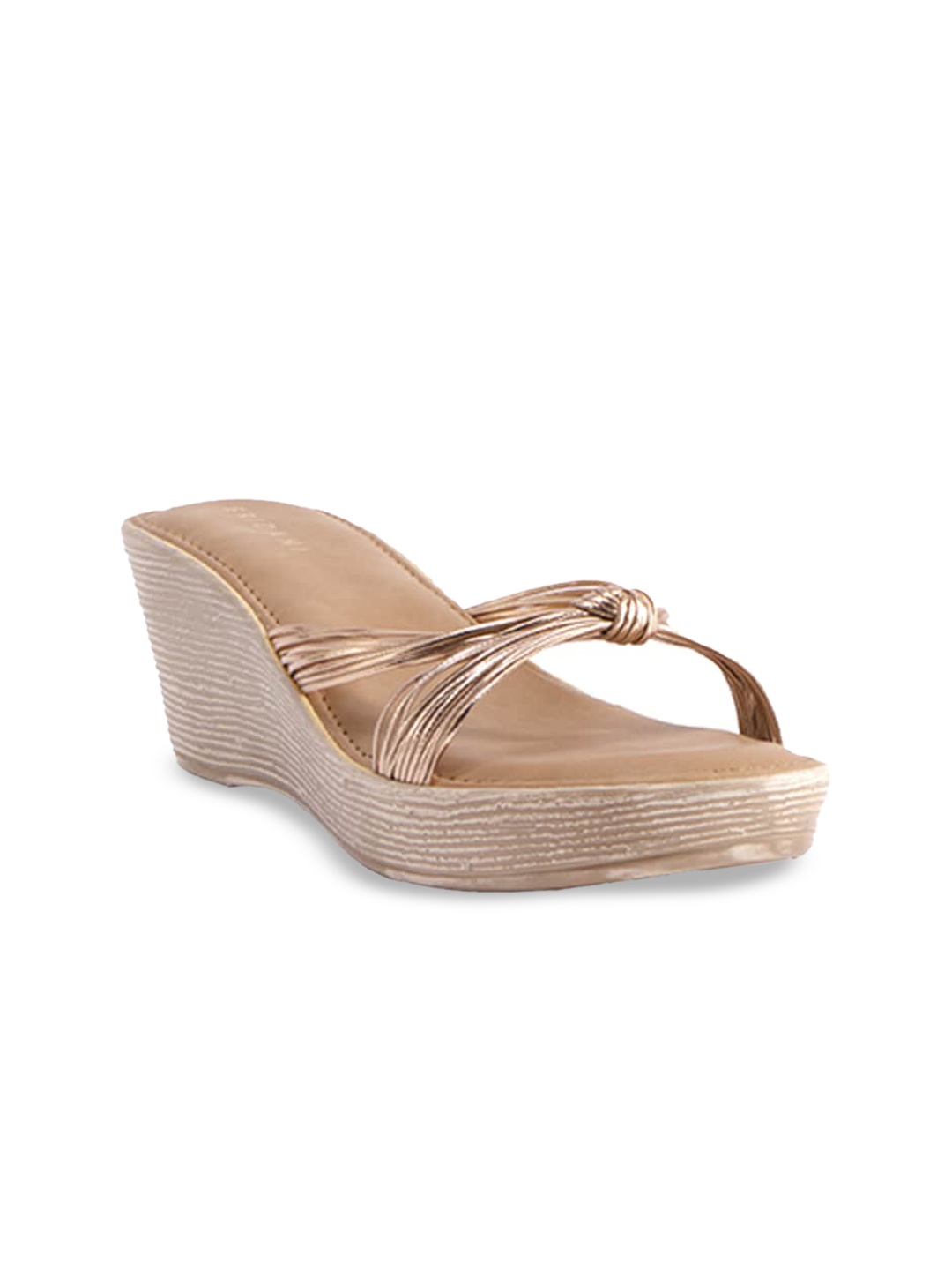 

ERIDANI Open Toe Wedge Heels, Rose gold