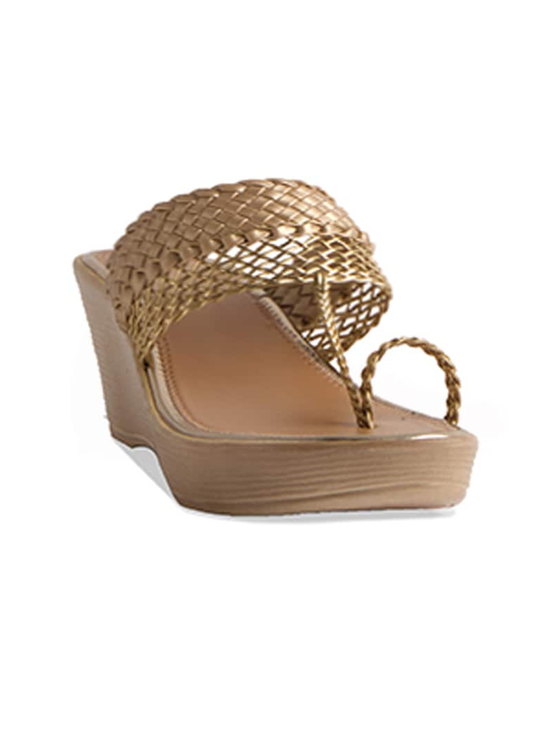 

ERIDANI Embellished Open Toe Wedge Heels, Gold