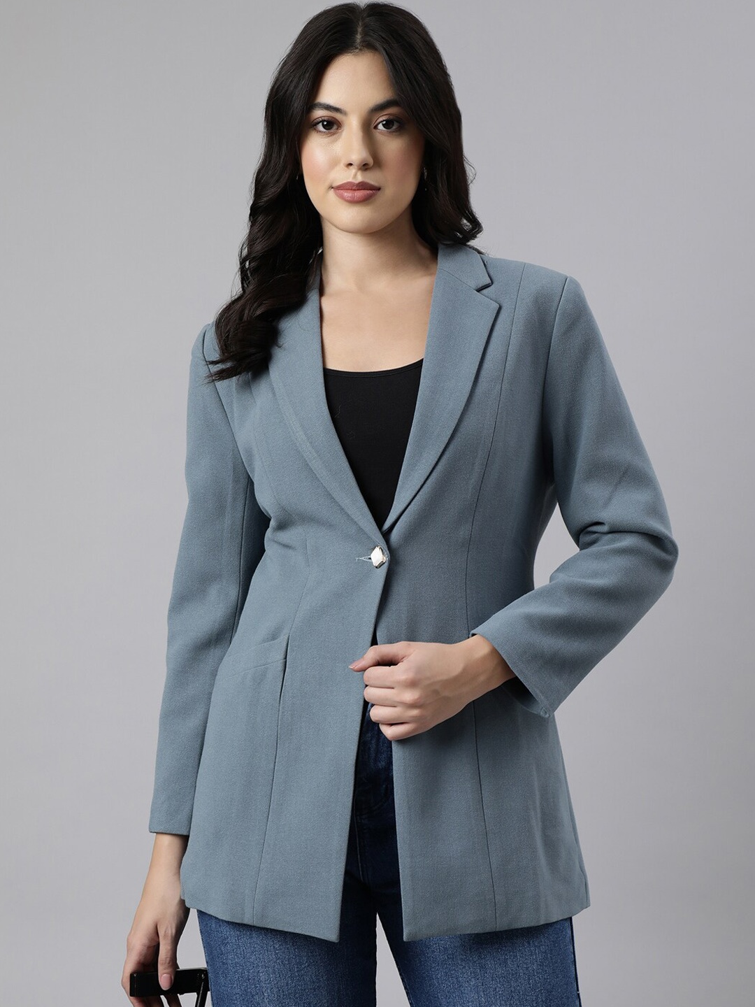 

SHOWOFF Single-Breasted Oversize Slim-Fit Blazers, Teal