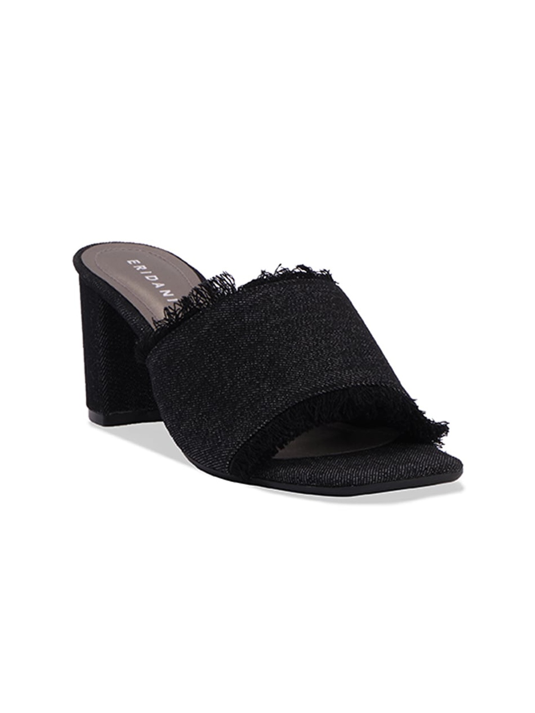 

ERIDANI Ruth Denim Heels, Black