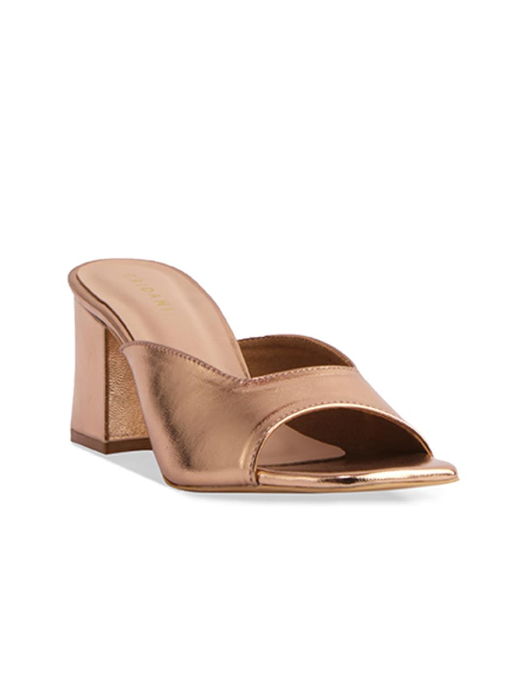 

ERIDANI Open Toe Block Heels, Rose gold