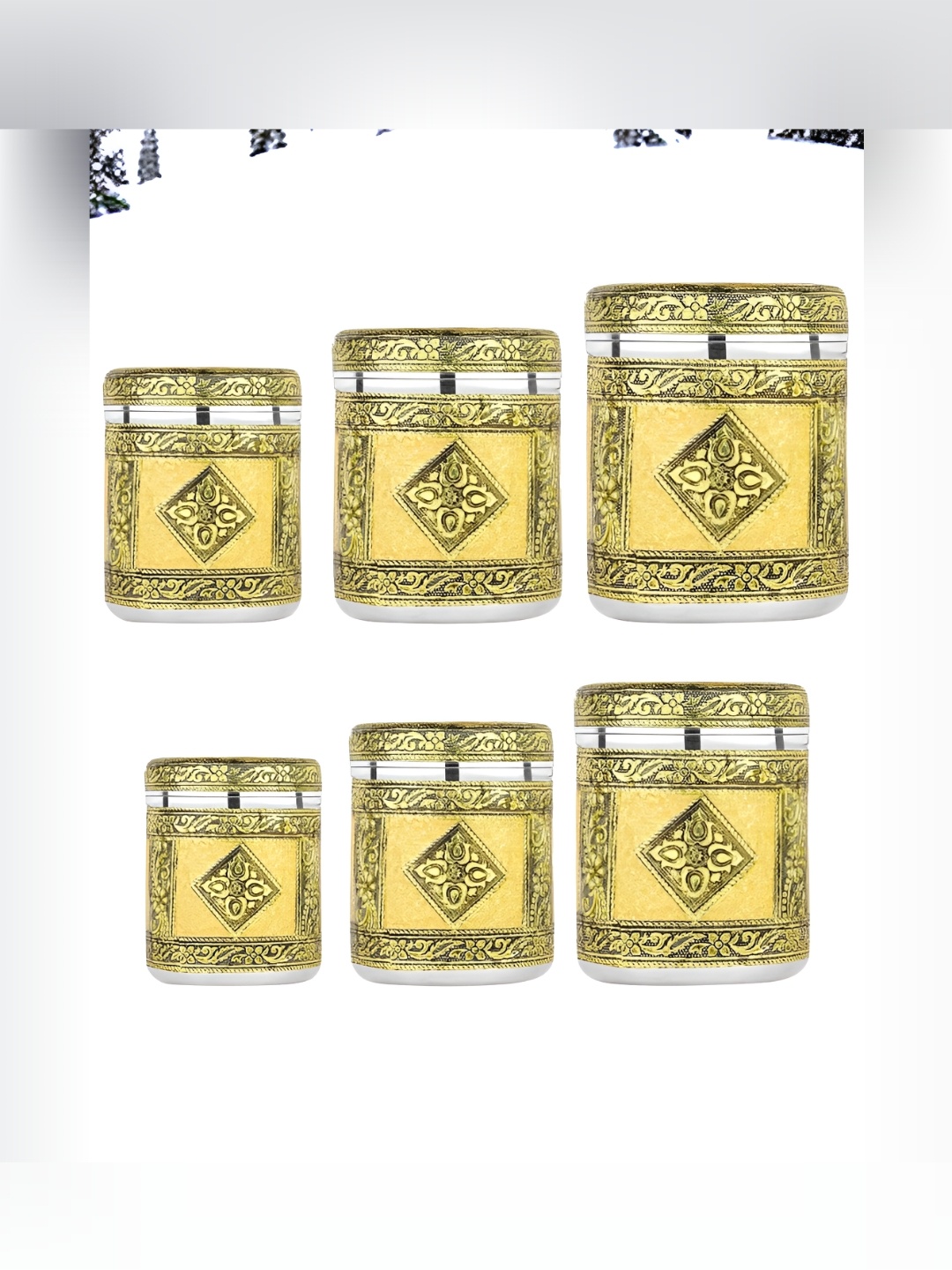 

USHA SHRIRAM Gold-Toned Stainless Steel Food Container