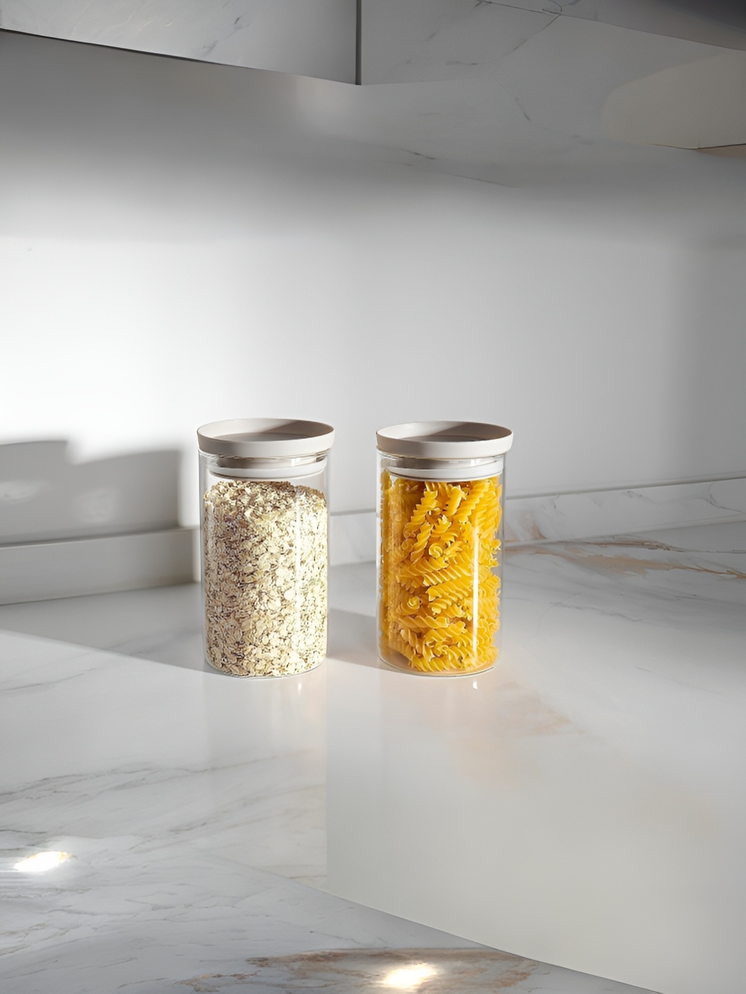 USHA SHRIRAM Transparent 2 Pcs Glass Microwave Safe Container