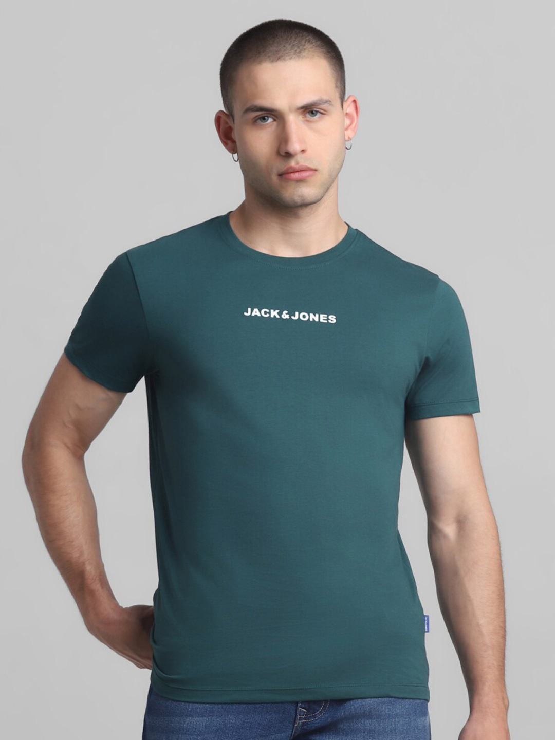 

Jack & Jones Men Printed Slim Fit T-shirt, Green