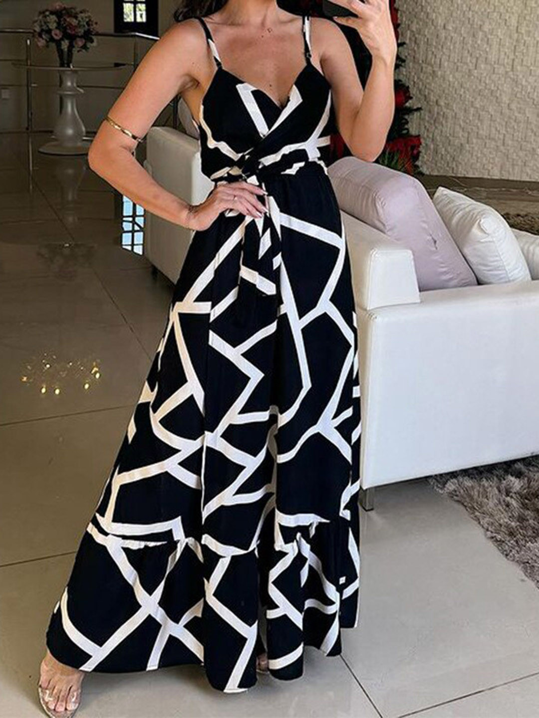 

StyleCast Printed Wrap Maxi Dress, Black