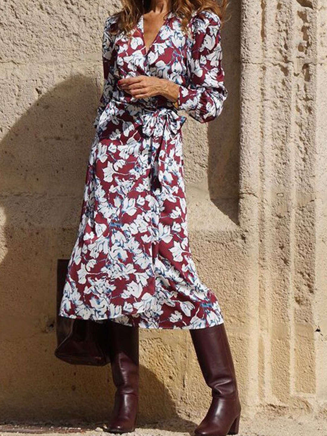

StyleCast Print A-Line Dress, Brown