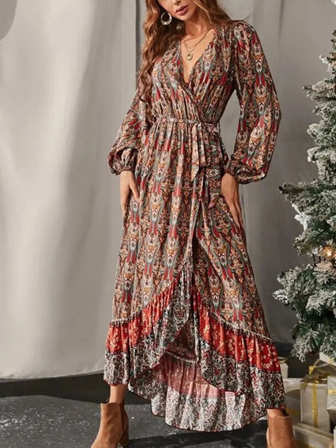 

StyleCast Women Ethnic Motifs Printed Wrap Dress, Multi