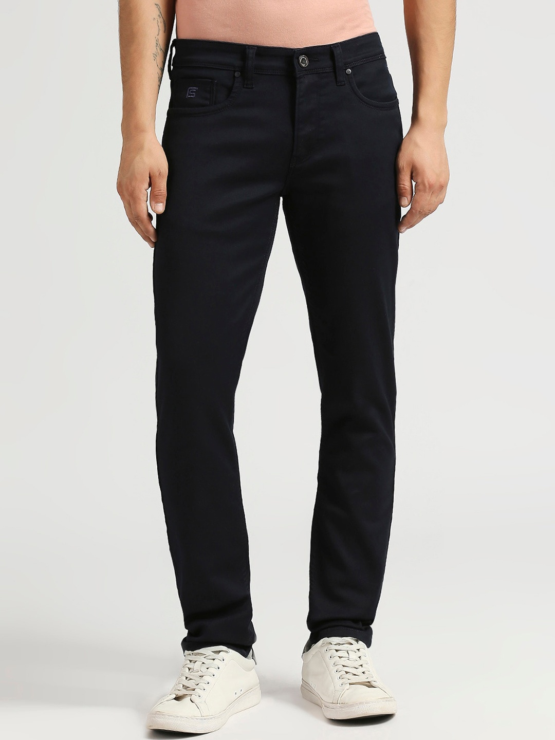 

ROCKING SWAMY Men Smart Slim Fit Trousers, Navy blue