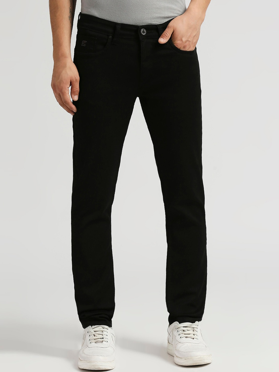 

ROCKING SWAMY Men Smart Slim Fit Cotton Trousers, Black