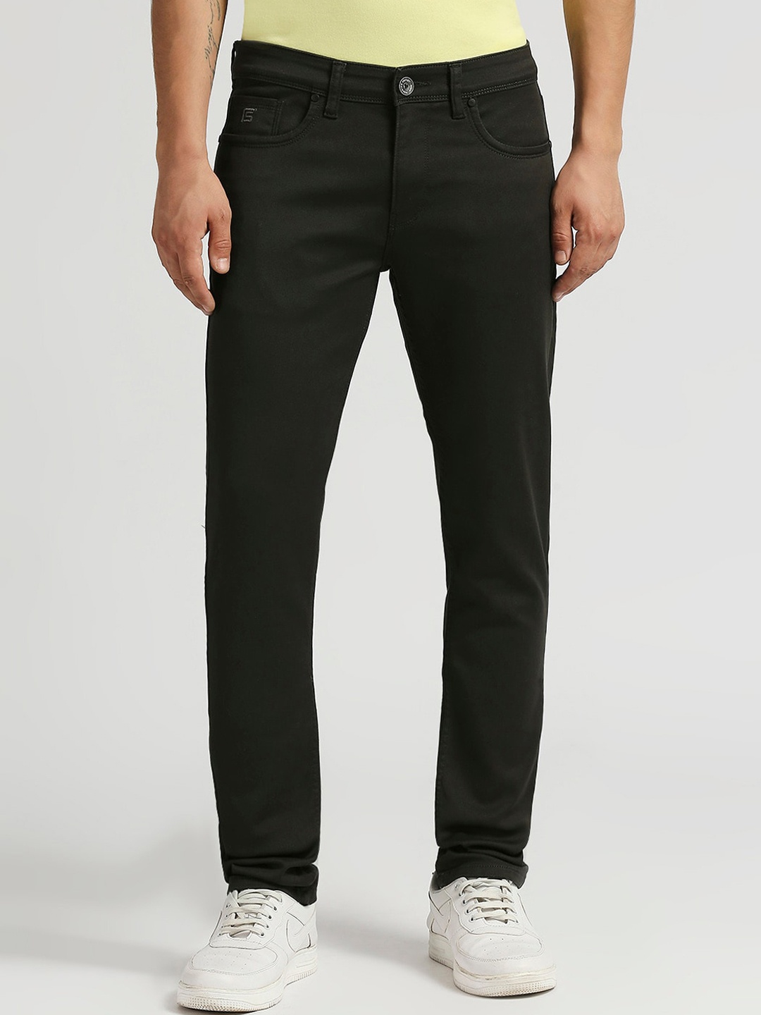 

ROCKING SWAMY Men Smart Slim Fit Cotton Trousers, Olive
