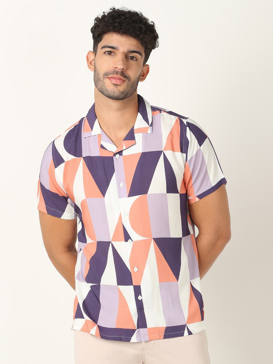 

R&B Geometric Casual Shirt, Multi