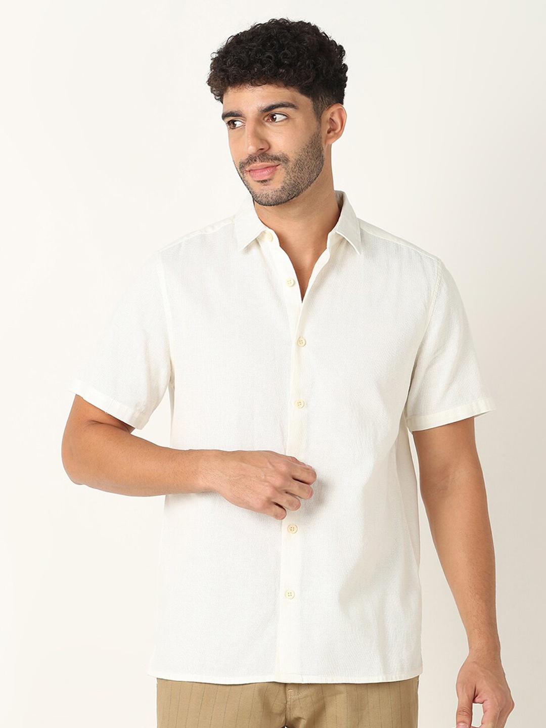 

R&B Cotton Casual Shirt, White