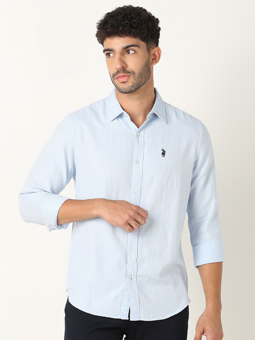 

R&B Slim Fit Regular Cotton Casual Shirt, Blue
