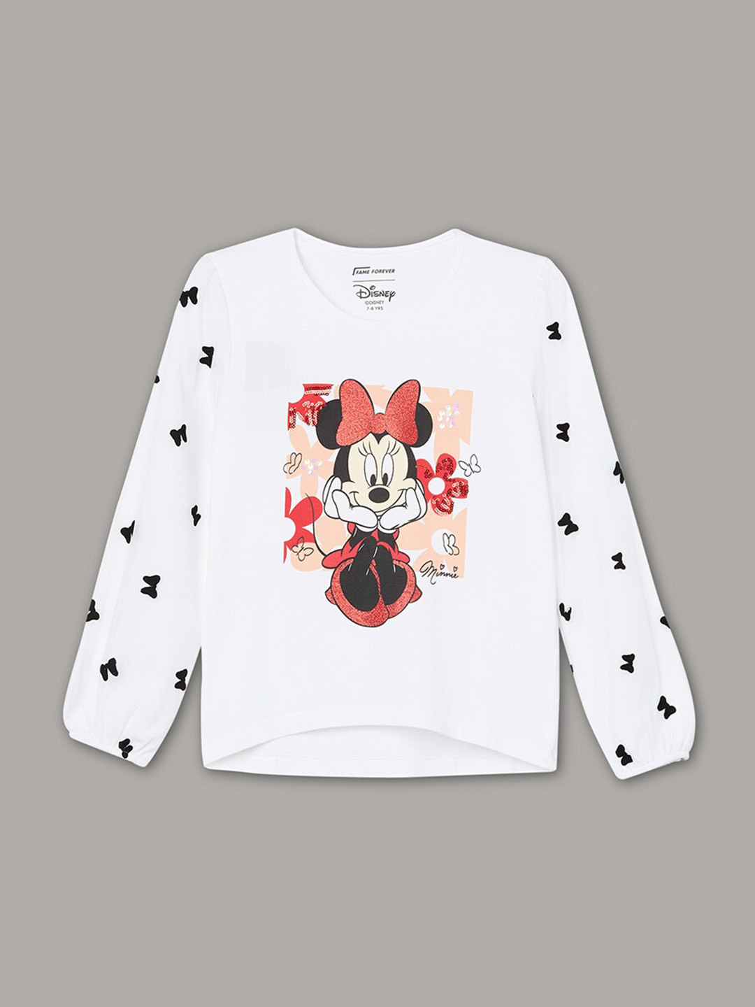 

Juniors by Lifestyle Girls Printed V-Neck Applique T-shirt, White