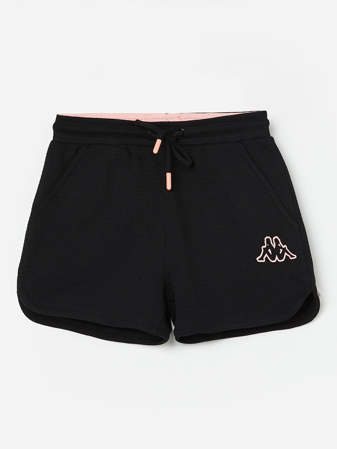 

Kappa Girls Mid-Rise Pure Cotton Shorts, Black